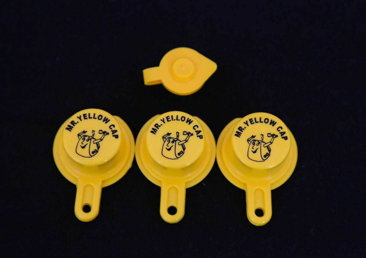 Mr. Yellow Cap BLITZ Yellow Spout Caps with FREE Vent - Fits Spouts #900302 900092 900094